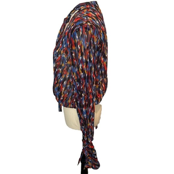 House Of Harlow 1960 X Revolve Joli Tie Cuff Polyester Multicolor Blouse Sz S - Picture 3 of 12